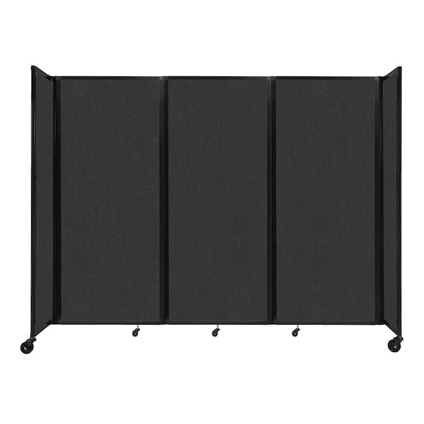 Room Divider 360 Folding Portable Partition 8'6" x 6'10" Black Fabric